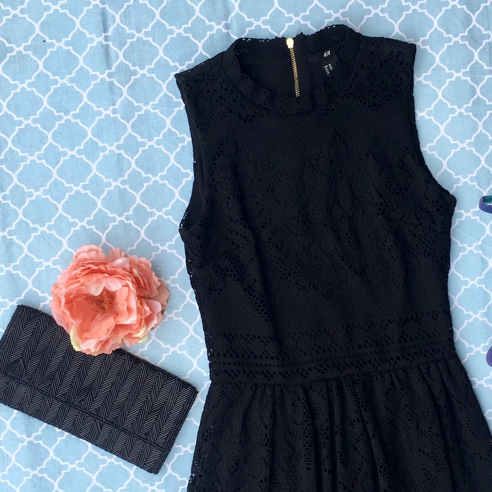 H&M Black Lace Mini Dress - Picture 2 of 8